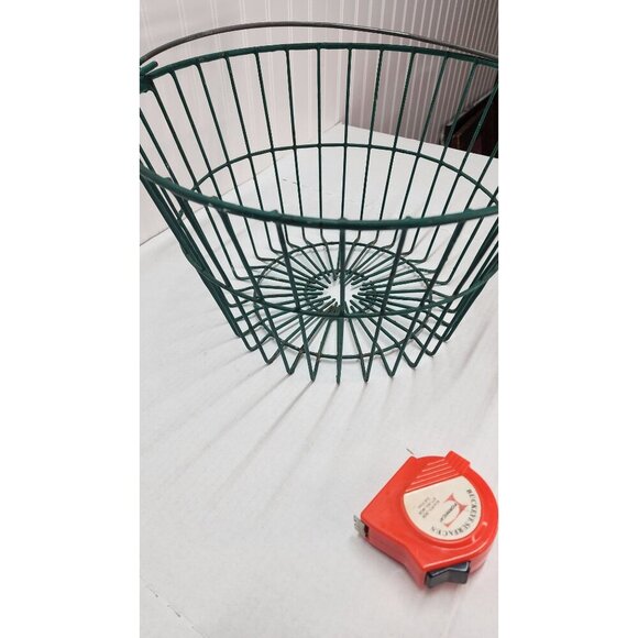 Green Wire Basket With Sturdy Metal Handle - Industrial Farmhouse Style For Stor - Picture 16 of 16